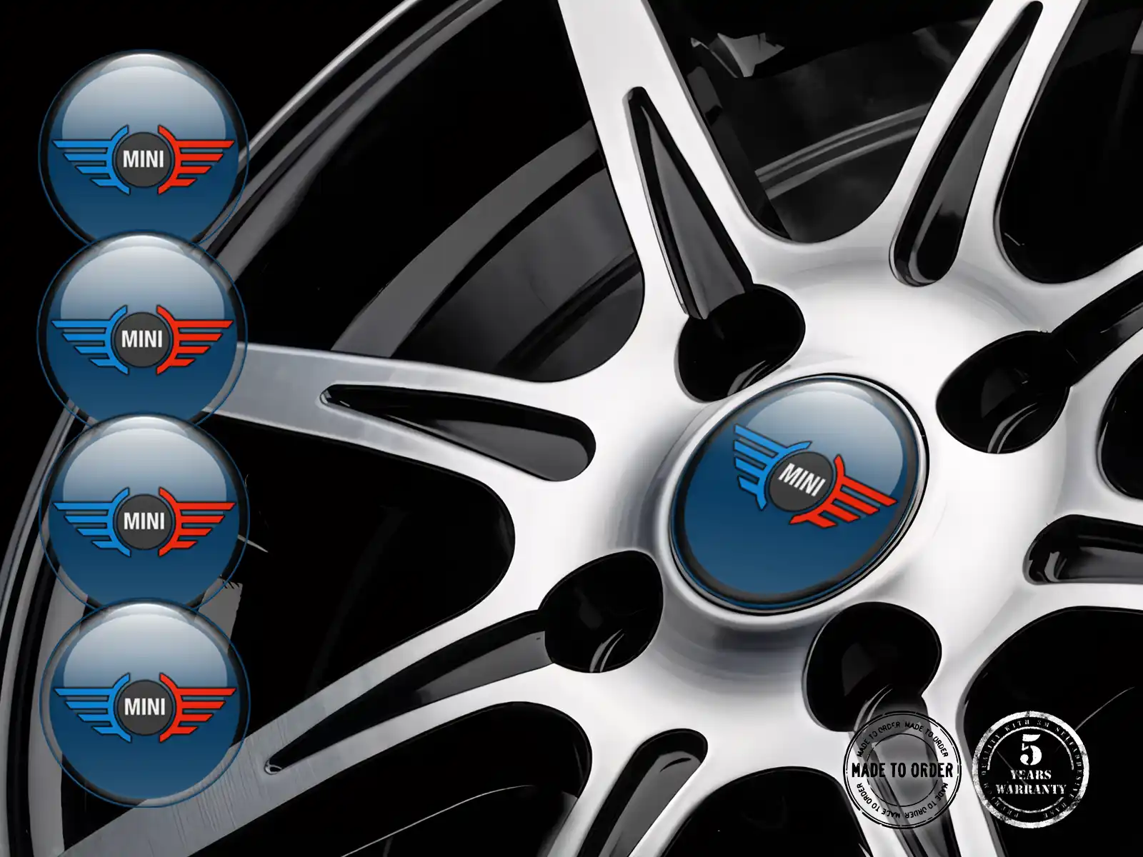 Mini Cooper Sticker on Rims Edition High-Quality Dome Labels
